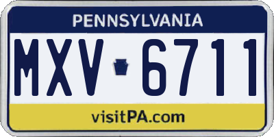 PA license plate MXV6711