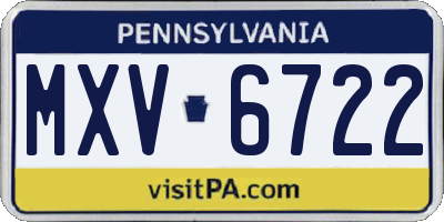 PA license plate MXV6722