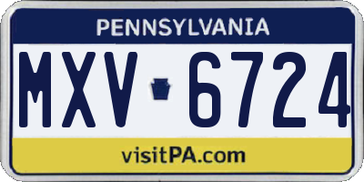 PA license plate MXV6724