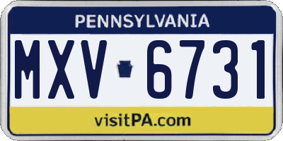 PA license plate MXV6731
