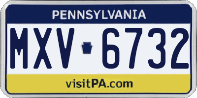 PA license plate MXV6732