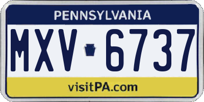 PA license plate MXV6737