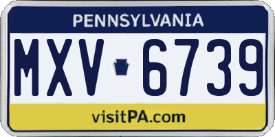 PA license plate MXV6739