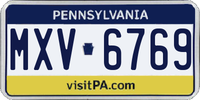PA license plate MXV6769