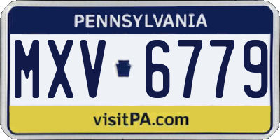PA license plate MXV6779
