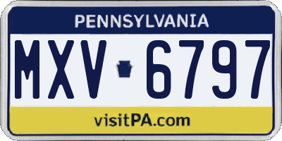PA license plate MXV6797