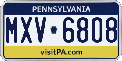 PA license plate MXV6808
