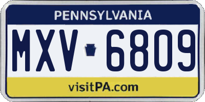 PA license plate MXV6809
