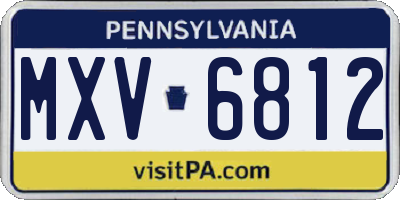 PA license plate MXV6812