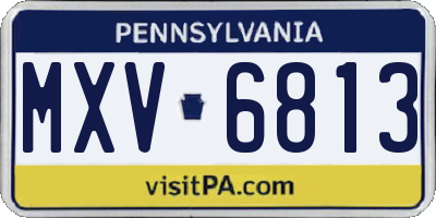 PA license plate MXV6813