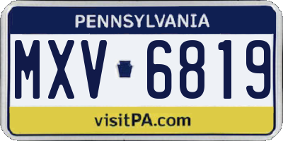 PA license plate MXV6819