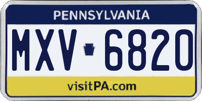 PA license plate MXV6820