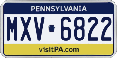 PA license plate MXV6822