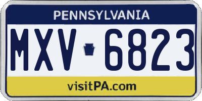 PA license plate MXV6823