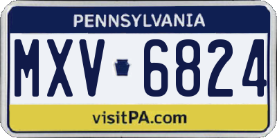 PA license plate MXV6824