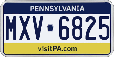 PA license plate MXV6825