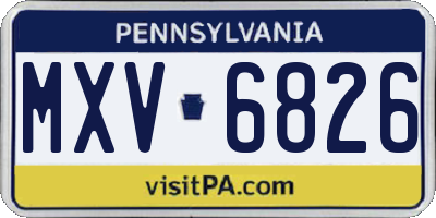 PA license plate MXV6826