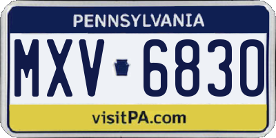 PA license plate MXV6830