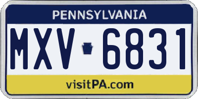 PA license plate MXV6831