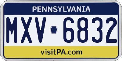 PA license plate MXV6832
