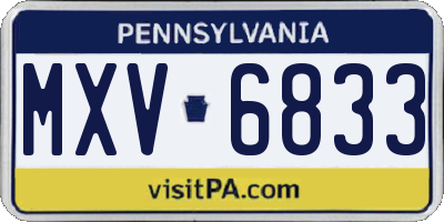 PA license plate MXV6833
