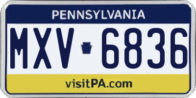 PA license plate MXV6836