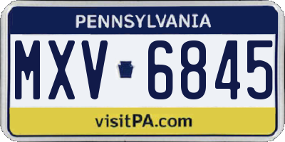 PA license plate MXV6845