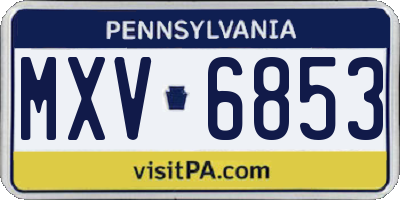 PA license plate MXV6853