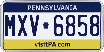 PA license plate MXV6858
