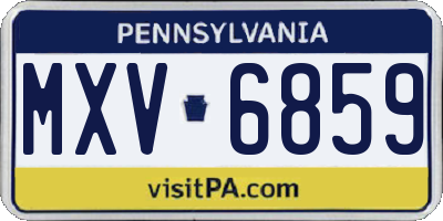 PA license plate MXV6859