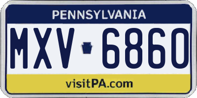PA license plate MXV6860