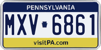 PA license plate MXV6861