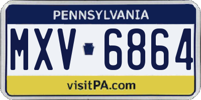 PA license plate MXV6864