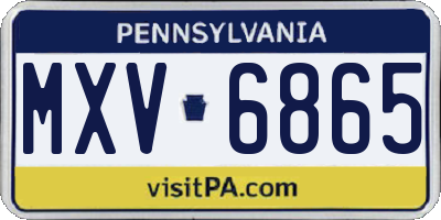 PA license plate MXV6865
