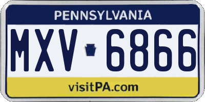 PA license plate MXV6866