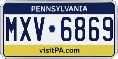 PA license plate MXV6869