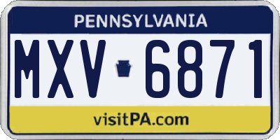 PA license plate MXV6871