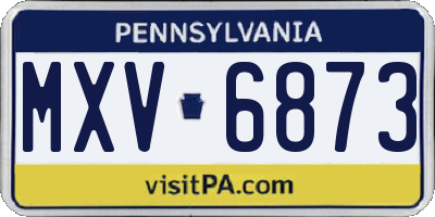 PA license plate MXV6873