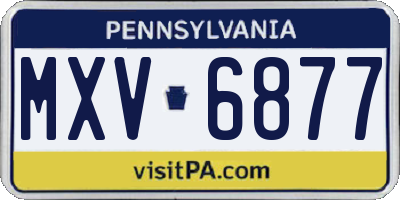 PA license plate MXV6877
