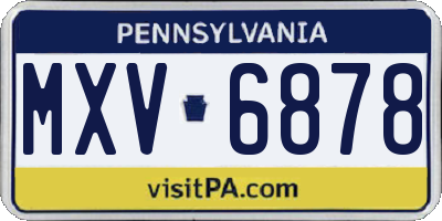 PA license plate MXV6878