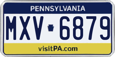 PA license plate MXV6879