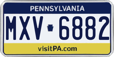 PA license plate MXV6882
