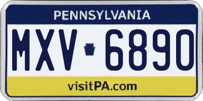 PA license plate MXV6890
