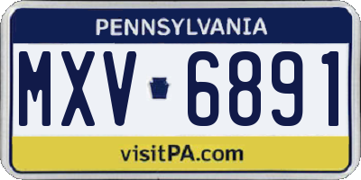 PA license plate MXV6891