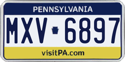 PA license plate MXV6897