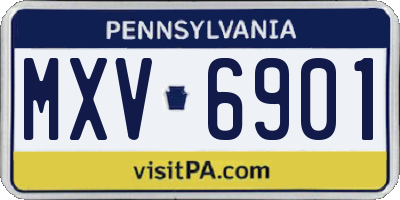 PA license plate MXV6901