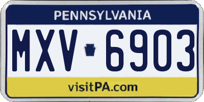 PA license plate MXV6903