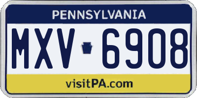 PA license plate MXV6908