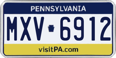 PA license plate MXV6912