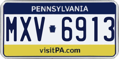 PA license plate MXV6913